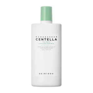 protector solar con té de centella de madagascar trica leche solar calmante