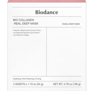 set de mascarillas faciales bio collagen real deep mask set 4 sheets